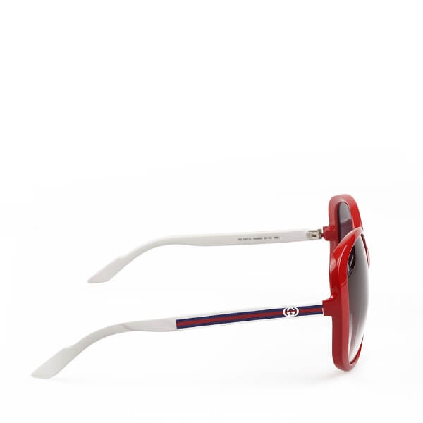 Gucci - Red Frame Navy Web Arms Sunglasses 